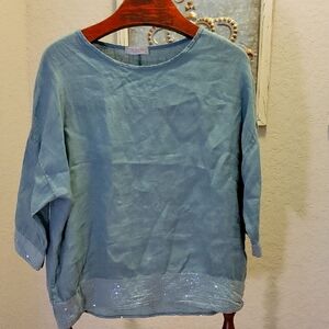 Linen Green Women's Top Size L